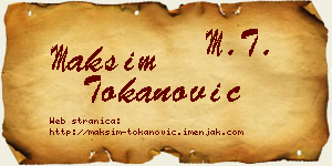 Maksim Tokanović vizit kartica